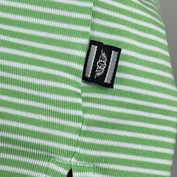 Straight Down Polo Shirt Green Stripped Mens Size Large Thousand Oaks - Picture 4 of 10